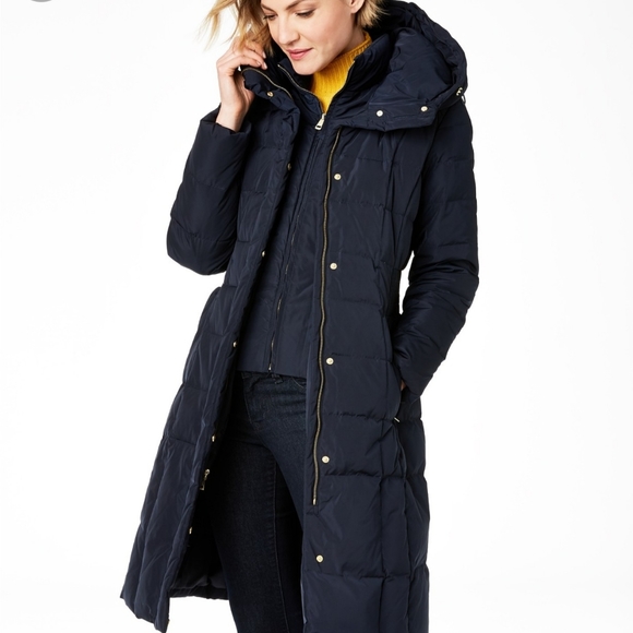 Cole Haan Long Down Quilted Puffer Coat Jacket - Picture 7 of 15